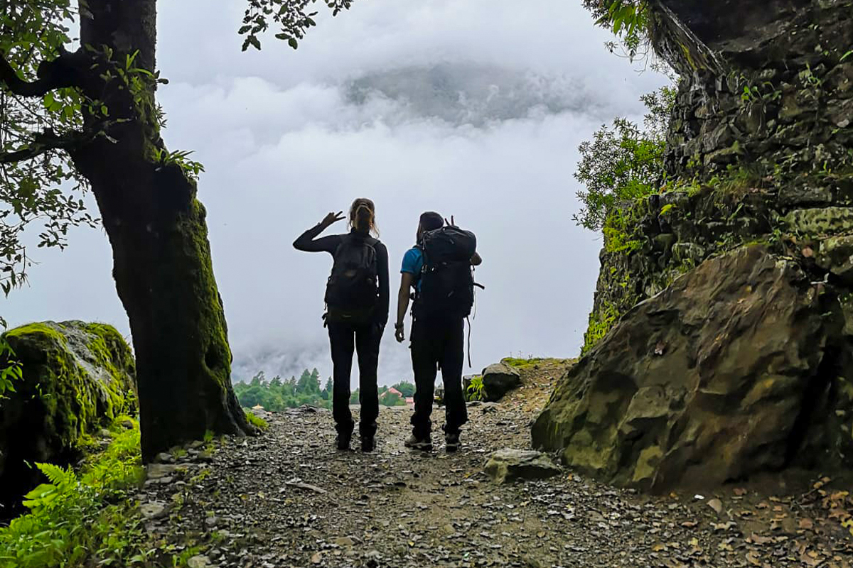 Slippery trails in the poonhill trail